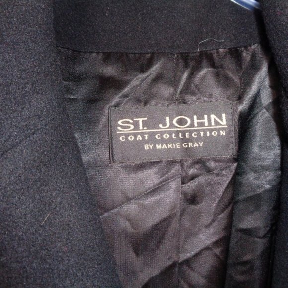 St. John by Marie Gray black coat size medium - Picture 2 of 3
